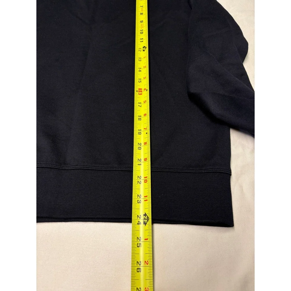 Hugo Boss Mens Black Quarter Zip Pullover Cotton Sweater Contrast Shoulder Small